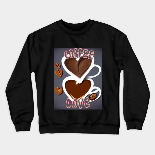 Coffee Love Pink Crewneck Sweatshirt by StrikerTees